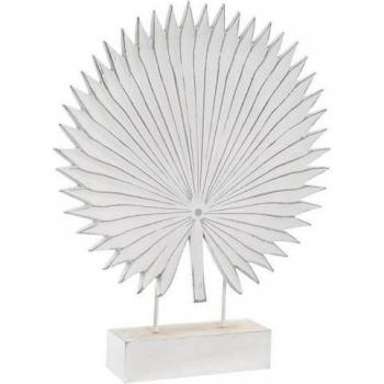 Figura Decorativa DKD Home Decor 36 x 7 x 46 cm Blanco Tropical Hoja de planta