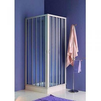 Box de Ducha Esquinera Plegable en PVC Blanco 70-80 cm con Altura de 185 cm