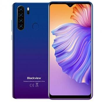 Teléfono Móvil Libres 4G, Blackview A80 Plus 2021, 6.49 HD+ Water-Drop Screen, 4GB+64GB Smartphone, 13MP+ 8MP, Batería 4680 mAh, Octa-Core, Android 10, Dual SIM, NFC, Tipo C, Face ID