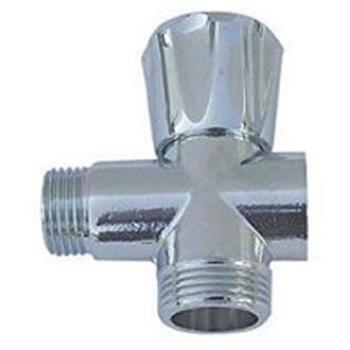 Grifo de 3 vías para lavadora conexión 1/2 con manija ABS cromada