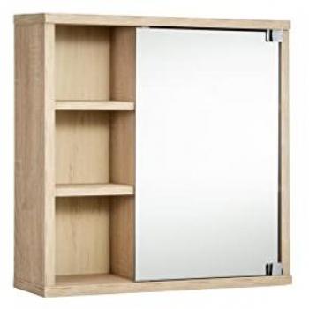 Mueble Baño Espejo Gala 8910 con Armario de Baño, Medidas: 60x60x18 cm, Color Roble