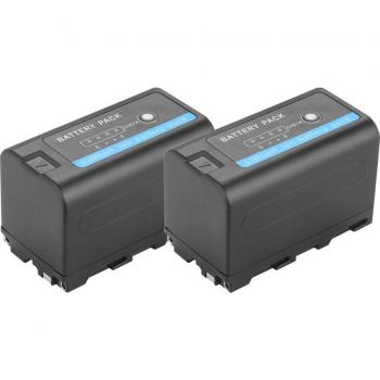 Batería NP-F750 de 7,4 V y 6200mAh + Cargador USB LED para Sony NP-F970 F960 F550 F570 QM91D CCD-RV100 TRU47E