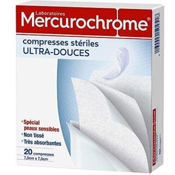 Compresas Estériles Ultra Suaves Mercurochrome 20 Unidades