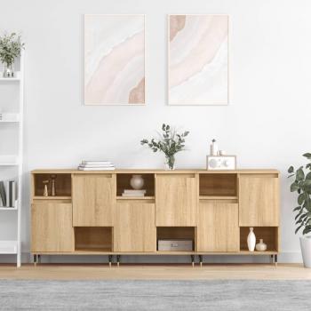 Aparador Sonoma Madera Multicapa 3 Piezas Color Roble