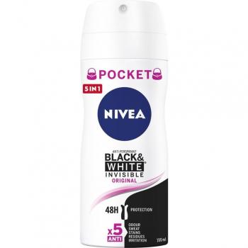 NIVEA Desodorante en Spray Black & White Invisible Original Pocket 100ml