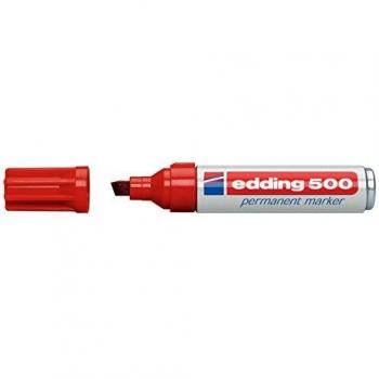 Edding 719821 - Marcador permanente, punta biselada, 2-7 mm, color rojo