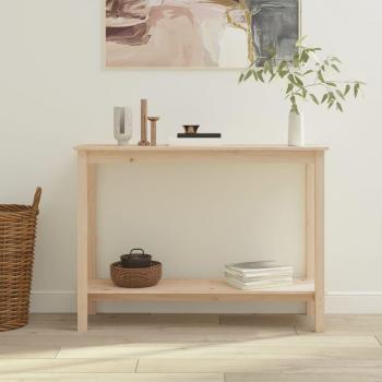 Mesa consola de madera maciza de pino 110x40x80 cm en colores Natural, Gris y Marrón miel - Mesa de sofá, mesa de entrada para salón, consola de entrada, mueble recibidor, mesita auxiliar