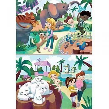Educa - En el Zoo 2 Puzzles de 20 Piezas, Multicolor