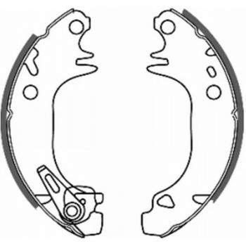 Juego de zapatas de freno ABE C0P005ABE, tipo: zapatas de freno, características: incluye un juego completo de zapatas, fabricadas con materiales de alta calidad para un rendimiento óptimo, diseño específico para asegurar