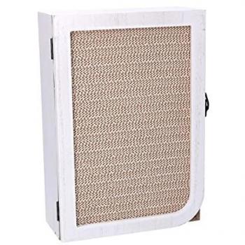 Llavero de puerta rectangular de madera blanca con 3 ganchos cm20x9,5x29