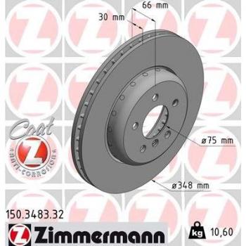 Disco de freno ZIMMERMANN 150.3483.32