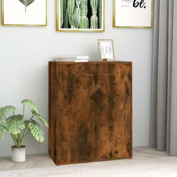 Aparador de Madera Contrachapada Multicapa en Color Roble Ahumado 60x30x75 cm
