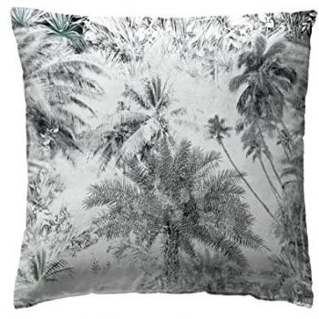 Funda de cojín Palm Tree Grey 80x80 cm algodón 200 hilos