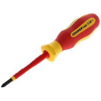 Destornillador VDE GEDORE R39200115 PH1, Aislado 1000V, Longitud de la hoja 80mm, Herramienta de acero