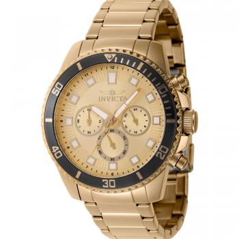 Reloj de pulsera Invicta Pro Diver 46057, correa color oro amarillo, dial de latón en oro amarillo, para hombre
