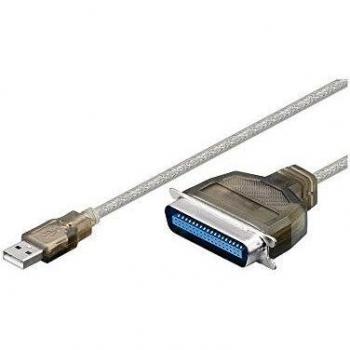 Cable de Impresora USB a Centronics 36 Pin, Transparente, 1.5 m - Conversor USB/Paralelo Negro
