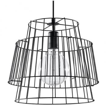 Lámpara de Techo Gate Colgante Acero Negro E27 1 Bombilla 130cm LEDBOX