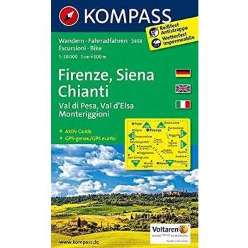 Mapa Excursionista Firenze, Siena, Chianti 1:50.000 con Guía de Actividades y Rutas en Bicicleta - KOMPASS
