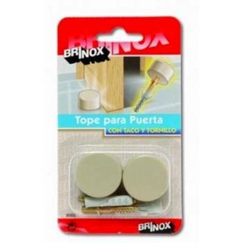 BRINOX Tope Puerta con Tornillo Invisible, Beige, 1.9x3x3 cm
