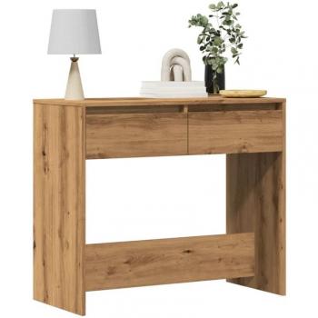 Mesa Consola Artesanal de Madera de Ingeniería en Roble 89x41x76,5 cm