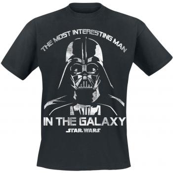 Star Wars Darth Vader - Most Interesting Man Camiseta Negro L, 100% algodón, Corte Normal