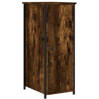 Mesita de noche madera de ingeniería roble ahumado 32x42x80 cm