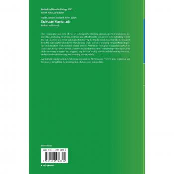 Cholesterol Homeostasis: Methods and Protocols