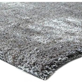 Alfombra de salón o dormitorio de pelo largo, tacto lanoso y suave, 130 x 190 cm, Gris