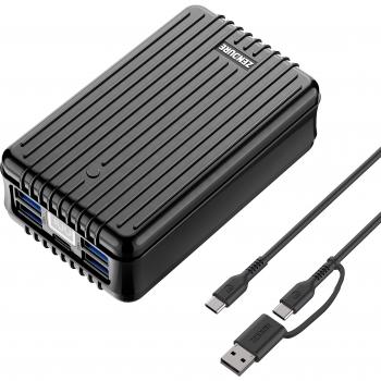 Zendure A8PD Bateria Externa 26800mAh con USB C Power Delivery, 5 Puerto Power Bank para movil iPhone, Samsung Galaxy, Huawei, HTC, Macbook, iPad, Nintendo Switch y más -Negro