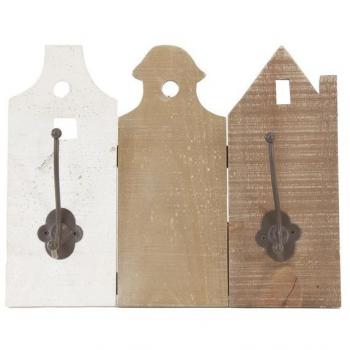 Percha de Madera de Pino con 2 Ganchos