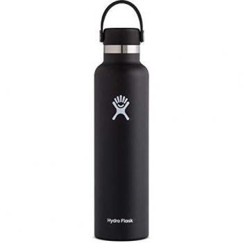 Hydro Flask Standard Mouth 24 oz Thermal Water Bottle with Flex Cap - Black