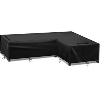 GEMITTO Funda para sofá de Patio, Cubierta seccional para Muebles al Aire Libre, Cubierta Impermeable para sofá de jardín en Forma de L