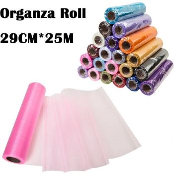 29 cm de ancho x 25 m de longitud, diseño de sillas de tela de organza Camino de mesa Silla para sillas o lazo decoración