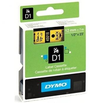 DYMO D1 Electronic Tape, 1/2x23' Size, Black/Yellow, Sold as 1 Each