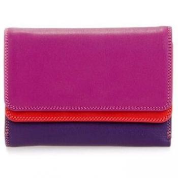 billetereo monedero de piel para mujer -mywalit - double flap purse/wallet - 250-75 - sangria multi
