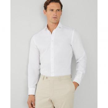 Camisa Hackett London Twill Eng Stripe Slim Fit en color blanco