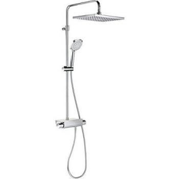 Roca A5A9C88C00 Deck Square - Columna Ducha Termostatica Con Repisa, Cromado