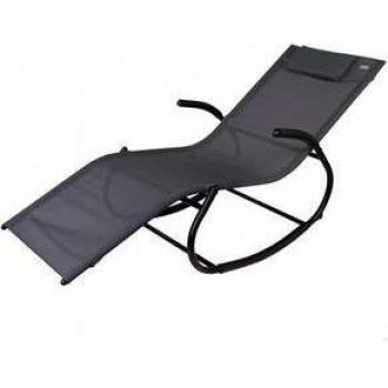 Tumbona Aktive 172 x 75 x 53 cm Negro - Resistente al agua y con cojín incluido