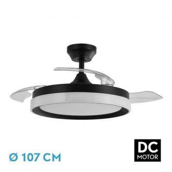 Ventilador de Techo DC Zenit Negro 72W 3 Aspas Desplegables