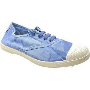 Zapato Plano Mujer Azul con Puntera de Caucho y Lengüeta