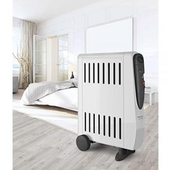 Taurus Tuareg 2000 Radiador de Aceite, Doble Efecto: radiación y convección, 3 Posiciones de Calor, humidificador Integrado, termostato Regulable, Ruedas, asa de Transporte, silencioso, W, Acero