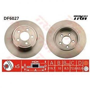 Disco de freno TRW DF6027, completo, 1 pieza