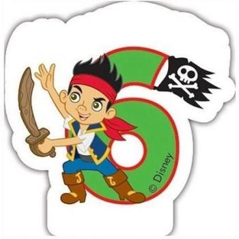 Unique Party Partido Ênico Yo Ho Disney Jake y los Piratas de Nunca Jamás Sexto cumpleaños Vela