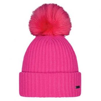 Gorro de mujer Barts Kenzie con pompón y parche, talla única - color rosa