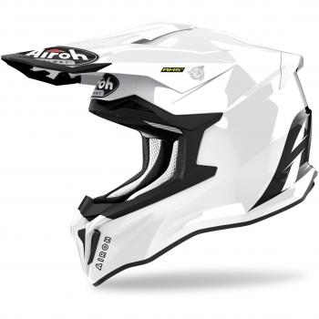 Airoh Casco de Cross Strycker Blanco - Motocross, Color Blanco, Talla XL, Material Carbono