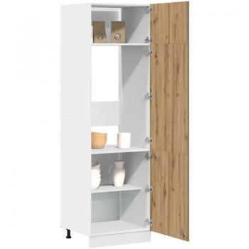 Armario frigorífico Lyon de roble artesanal 60x57x207 cm en madera de ingeniería