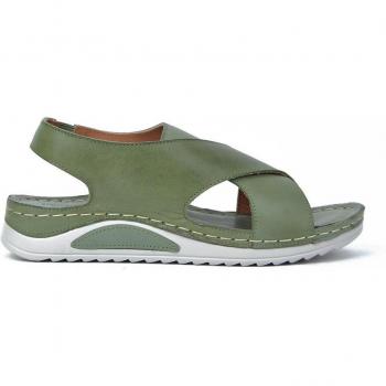 Sandalias de plataforma de mujer de piel con tiras cruzadas elásticas en liso