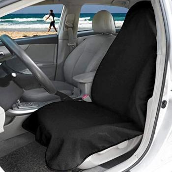 Hiveseen Funda de Asiento Coche Delanteros Universal, Toalla Microfibra 100% Impermeable, Antideslizante y Sudor Absorbente Súper, Lavable a máquina, Protectora Cubierta Silla Auto para Fitness