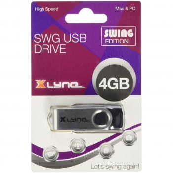 Pendrive Xlyne Swing 4 GB USB 2.0 Negro