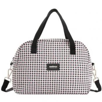 Bolso Maternal Cambrass New Vichy Rosa 18x41x31 cm, organizador para pañales y otras cosas de bebé